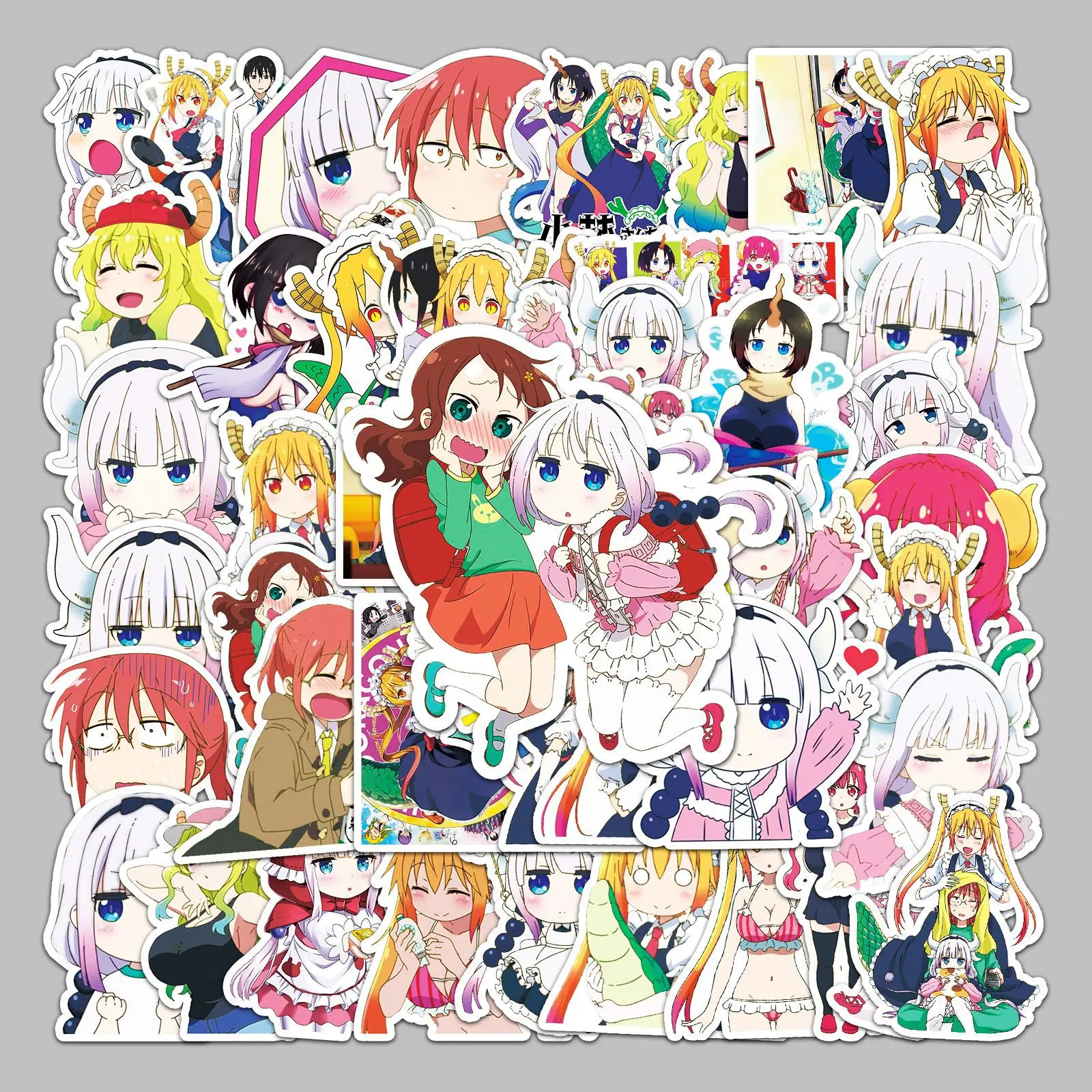 50pcs Anime Miss Kobayashi\'s Dragon Maid Series Graffiti Stickers Suitable for Wall Room Decoration DIY Sticker Pack Wholesale