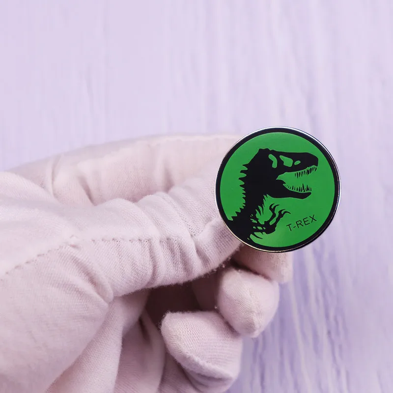 Pin Club | Dinosaur Enamel High Quality Hard Brooch Animal Tyrannosaurus Velociraptor Custom Raptor Lapel Badges Gifts Wholesale