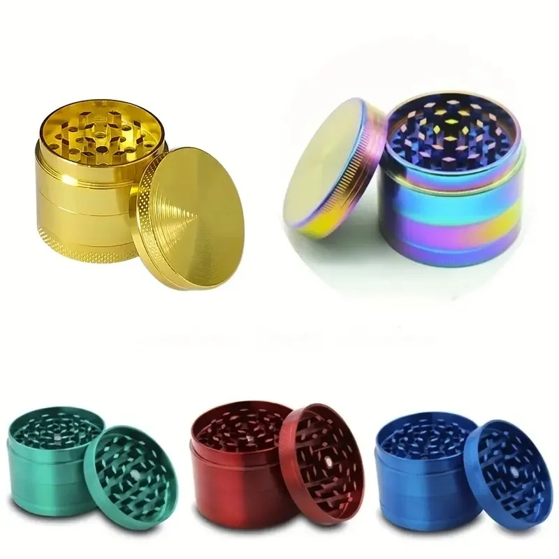 40mm Herb Grinder 4 Sections Portable Spice Grinder Multifunctional Zinc Alloy Cigarette Shredder Kitchen Gadget Creative Gift