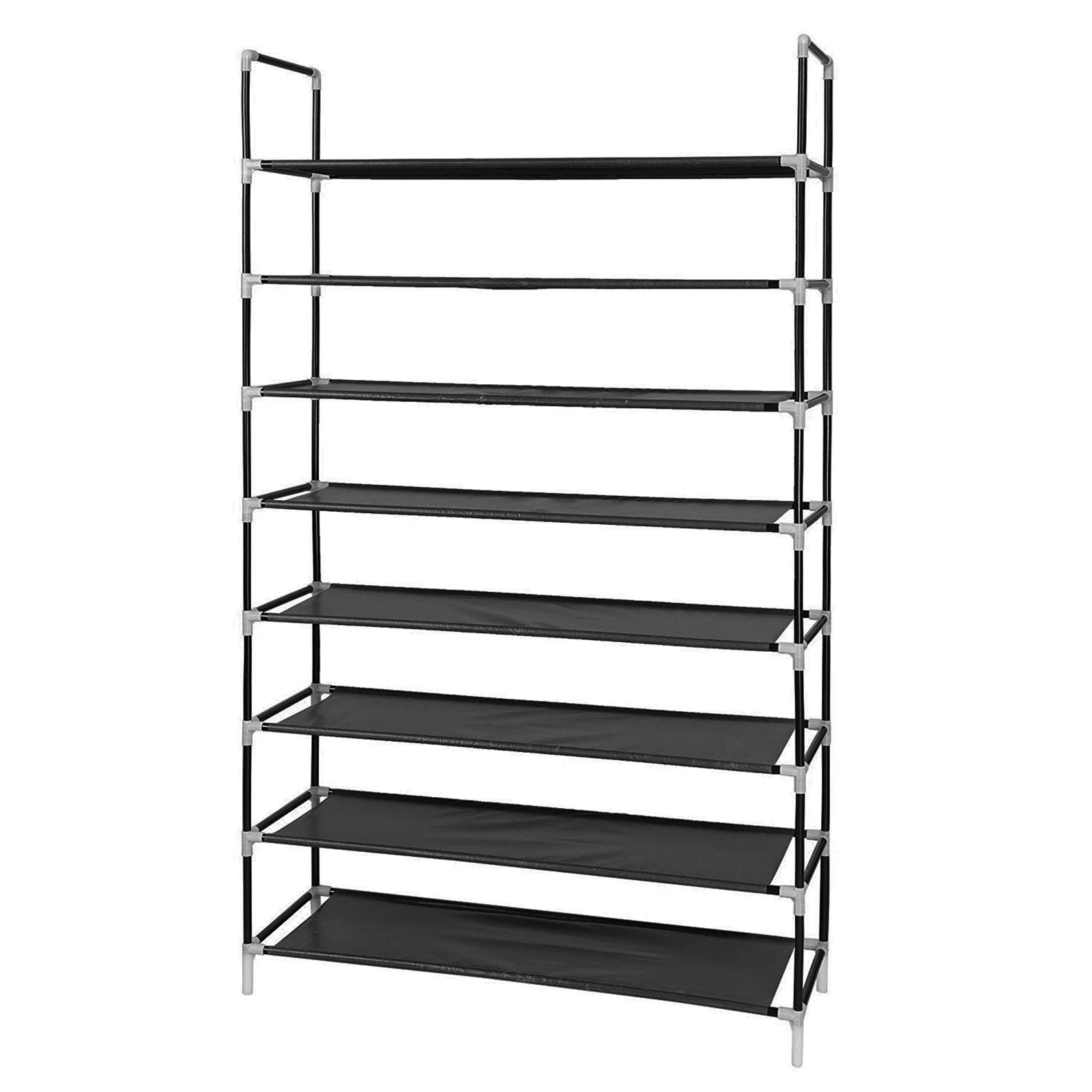 

100cm Ultra Large Capacity 8 Layers Non-woven Fabrics & Steel Shoe Rack Black