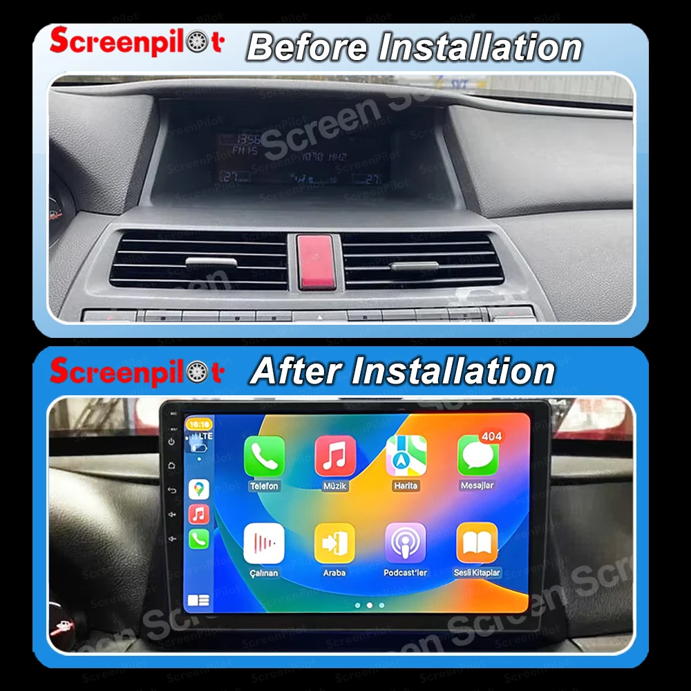 Android 16 Car Radio Stereo Head UnitFor Honda accord 8 2008 2009 2010 2011 2012 Multimedia Video Player GPS Navigation  TV