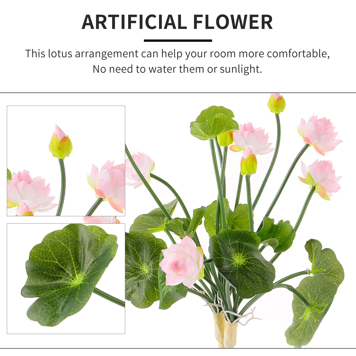 

2Pcs Artificial Lotus Flower Branches Mini Silk Flowers Home Office Decor Desk Arrangement Gift Artificial Lotus,lotus Flower