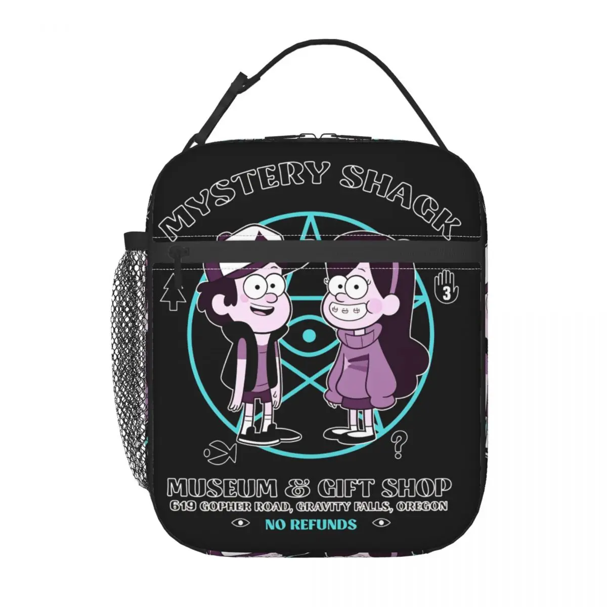 Gravity Falls Lunch Bag Portable Lunch Box Women Office Print Cooler Bag Vintage Oxford Thermal Lunch Bags