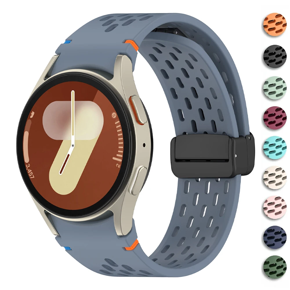 Nahtloses Armband für Samsung Galaxy Watch 7 6 5 4 FE 40mm 44mm/6 Classic/5Pro Silikon-Armband Galaxy Watch 7 Magnetverschluss-Armband