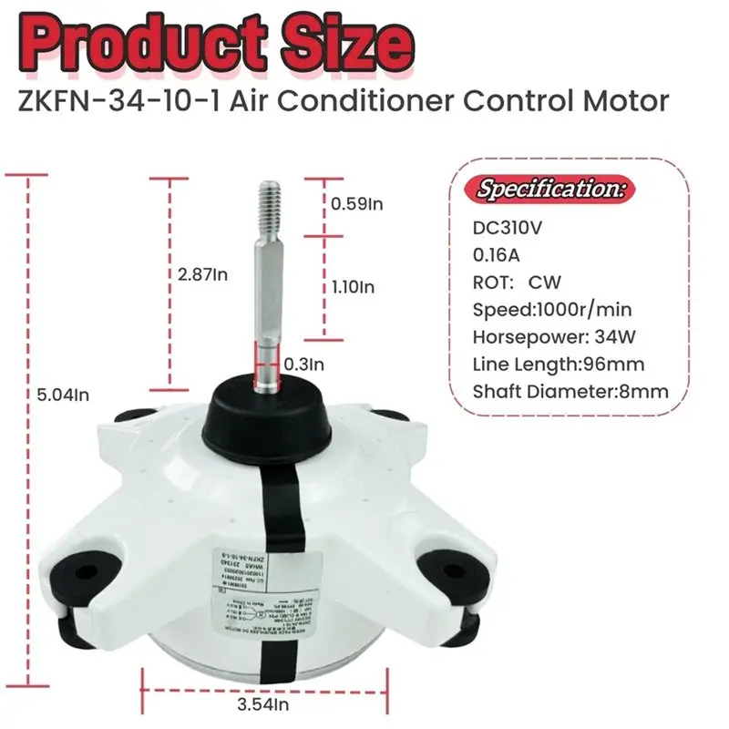 DTEN-For Variable Frequency Air Conditioning External Fan Air Conditioner Brushless DC Motor ZKFN 34 10 1 DC310V 34W Fan Motor
