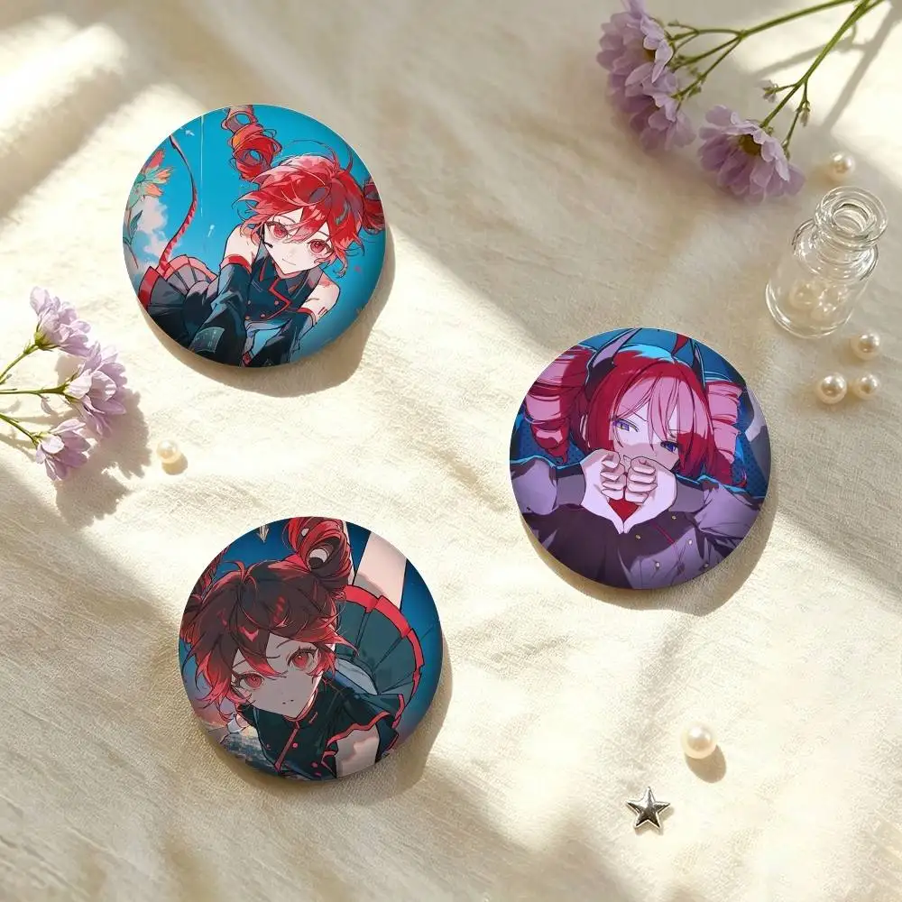 V-Virtual Idol Kasane Teto  25 32 44 58 75mm Badges Personalized Round Brooches Pins Accessory Gift