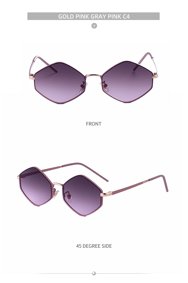 Kleine Sechseckige Punk-Sonnenbrille für Damen 2026 Luxusmarke Klassische Steampunk Polygon-Sonnenbrille für Damen Vintage-Schattierung – Detail 14