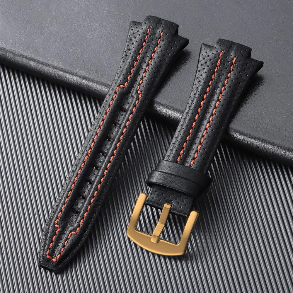 15X27mm Lederen Horlogebanden voor Seiko Sportura SNL029P2 SNL021P1 SNA595P2 SNL017P1 Business Horlogeband Waterdichte Sport Armband