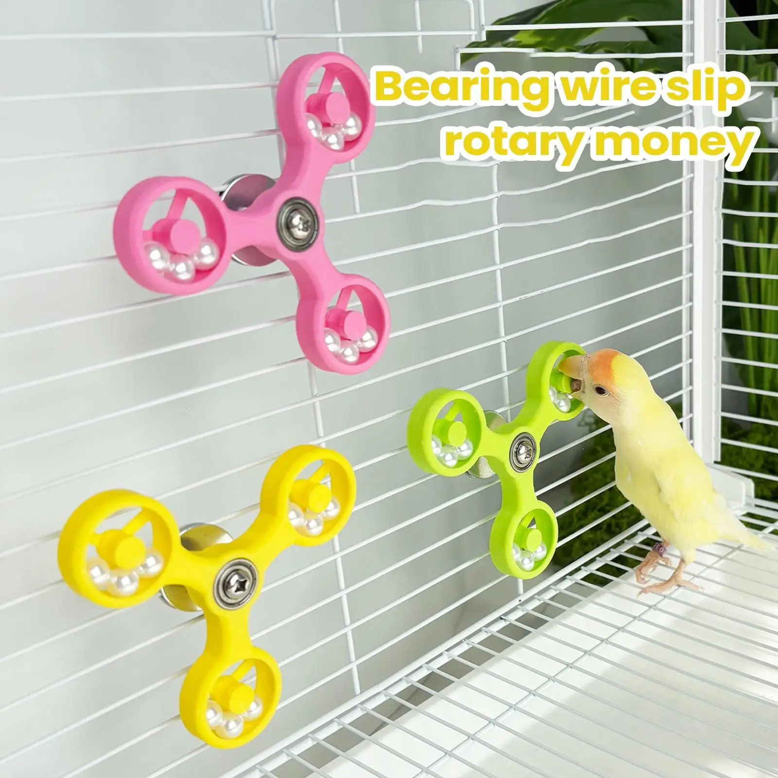 Jouets interactifs pour oiseaux : Roue tournante pour cage, accessoires pour Conure, Parakeet, Budgie, Perroquet – Stimule l'enrichissement mental et le jeu