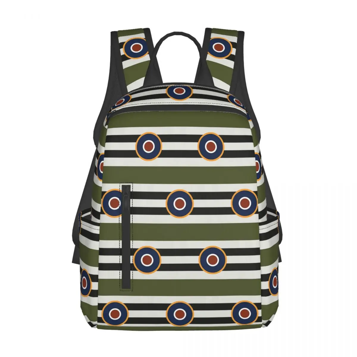 

D-Day Stripes With RAF Roundel Backpack Daypack Large Capacity Children BookBag School Bag Shoulder Bags for Men Women