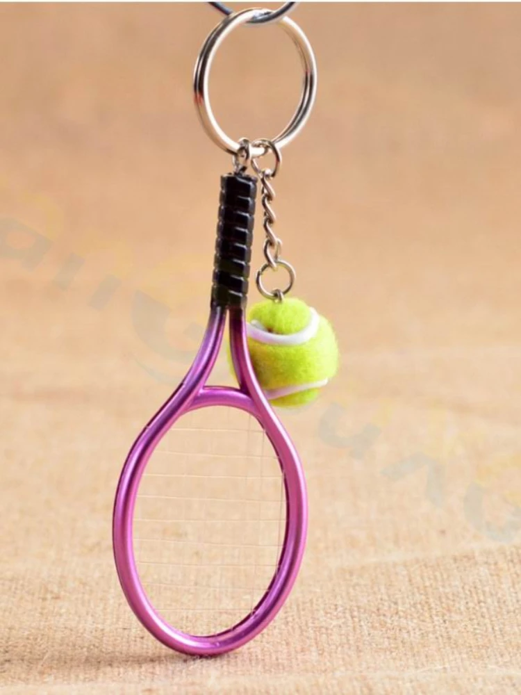 2 pezzi borsa da Tennis ciondolo plastica mini racchetta da tennis portachiavi piccoli ornamenti sport portachiavi fan souvenir portachiavi regali