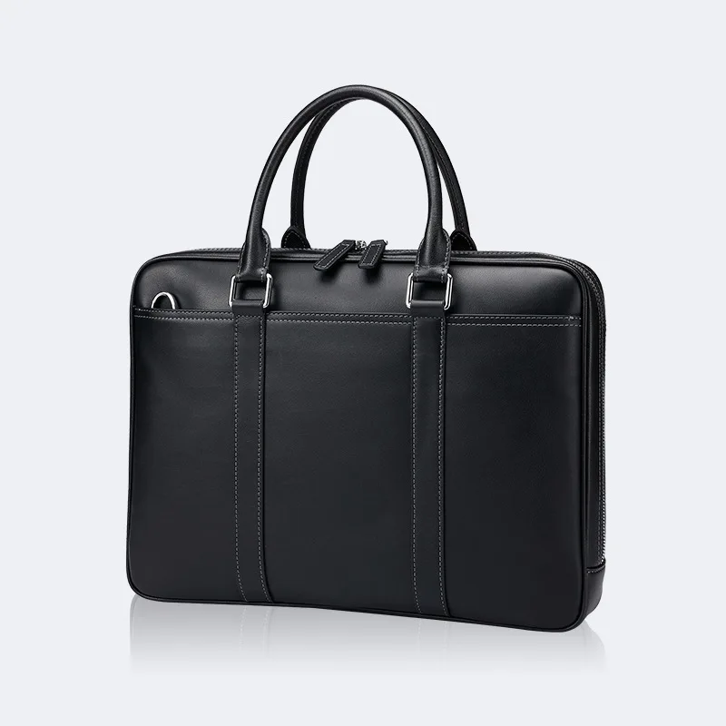 Bolsos de hombre de cuero auténtico, maletín informal de mano de negocios de gran capacidad, bolso cruzado Simple de un solo hombro para hombre