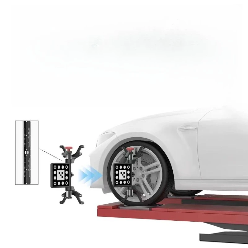 

Magnetic wireless four-wheel positioner is column-free