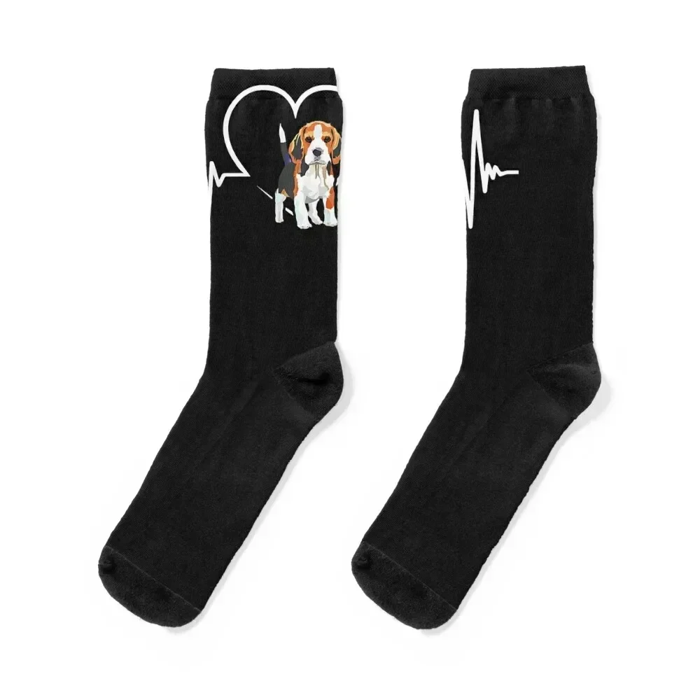 Beagle Heartbeat Love Beagle Socks loose Rugby floor Thermal man winter Ladies Socks Men's