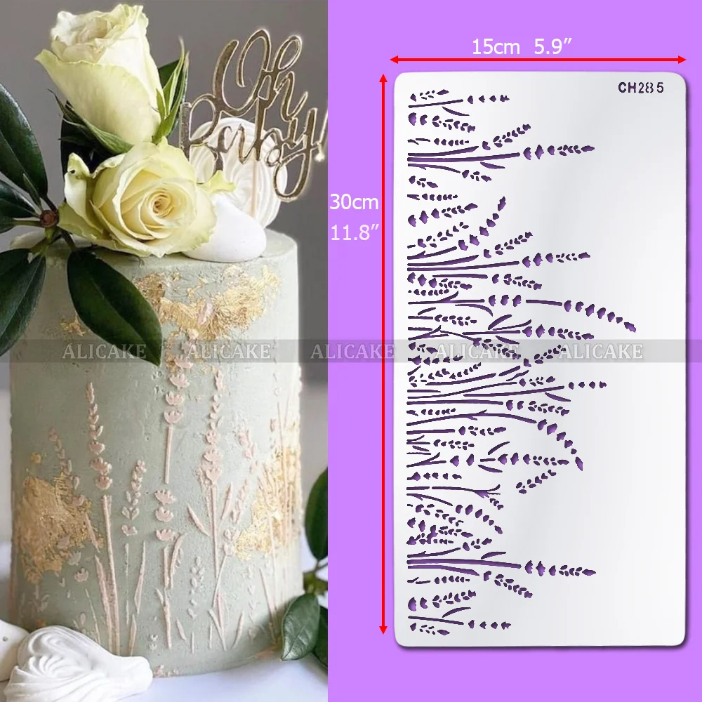 1Pcs Wedding Cake Stencil Template Cake Decoration Mold for Confectionery Utensils Cookie Fondant Buttercream Stencils lavender