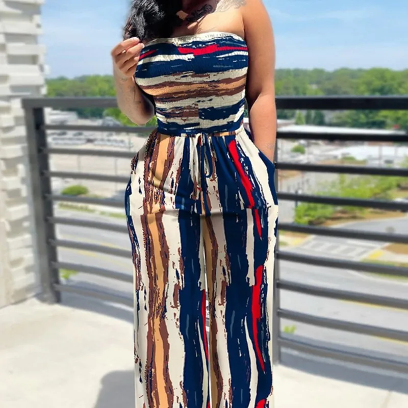 

2025 Elegant Fashion Polka Dot Printing Jumpsuits Women Spring Autumn New Streetwear Casual Clothes Off Shoulder Overall Female