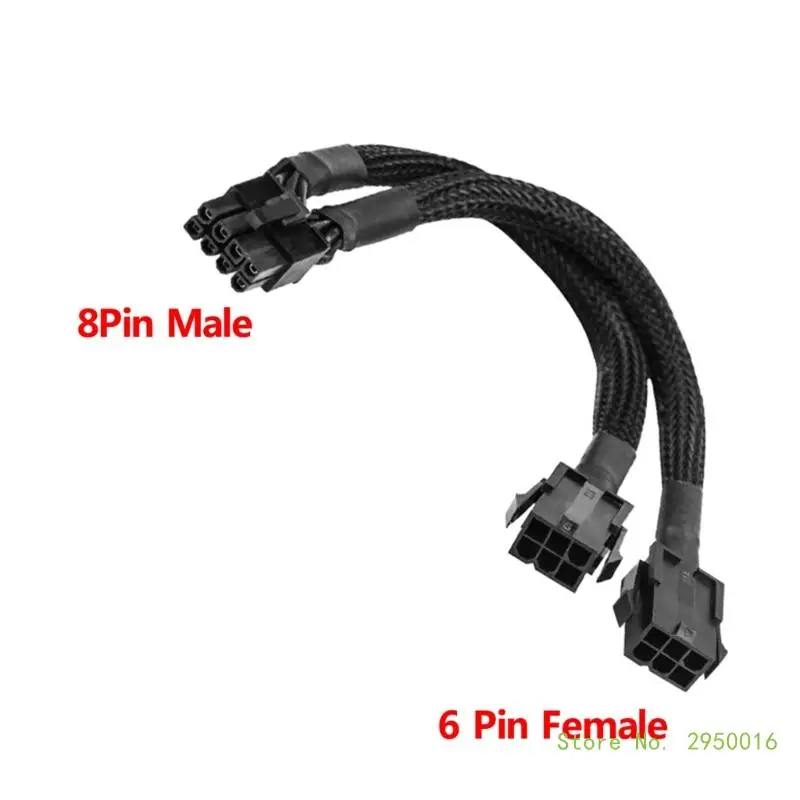 8Pin Male to Dual 6 Pin Female Cable Adapter 20cm CPU 8Pin To Graphics Video Card PCI-Express Power Splitter Cable