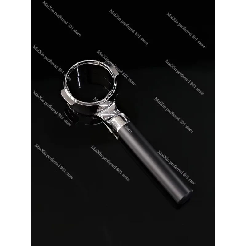 New black flat bottomless coffee machine handle fits E61 matte black pom