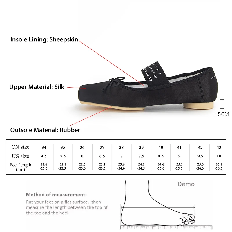 GMQM Fashion Mary Jane Ballet Flats Women Shoes Silk Satin Ballet Comfortable Soft Square Toe 2023 Bowknot Cute College Student