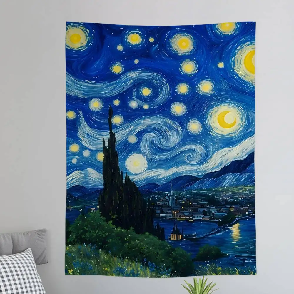 Vincent Van Gogh Writings Colorful Tapestry Wall Hanging Cheap Hippie Wall Hanging Bohemian Wall Tapestries Mandala Wall Hanging