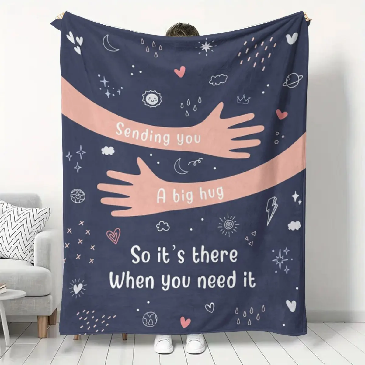 A Get-well-soon Gift Suitable for Both Women and Men, a Hug/healing Blanket, 