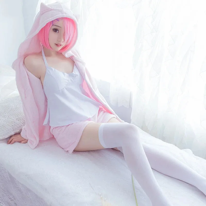 Anime Cosplay Cosplay Re:Life in a different world from zero Cosplay Rem Ram Sexy Cat Ear Ver Costume Women Anime Re zero P 72th view 2
