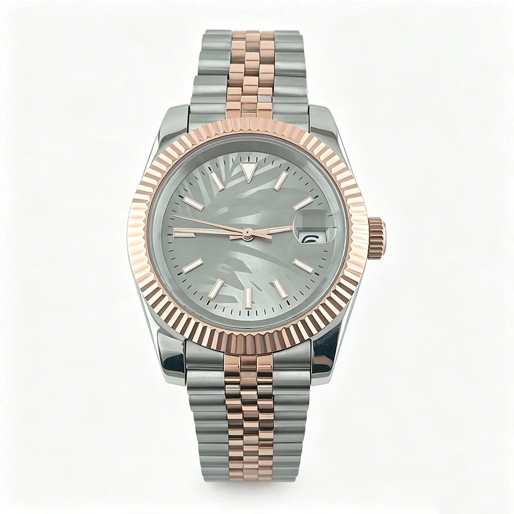 Silver and rose gold 36mm/39mm Men luxury Watch Arabic Numbers NH35 Automatic Men Watch Sapphire Stainless Steel 100M Waterproof