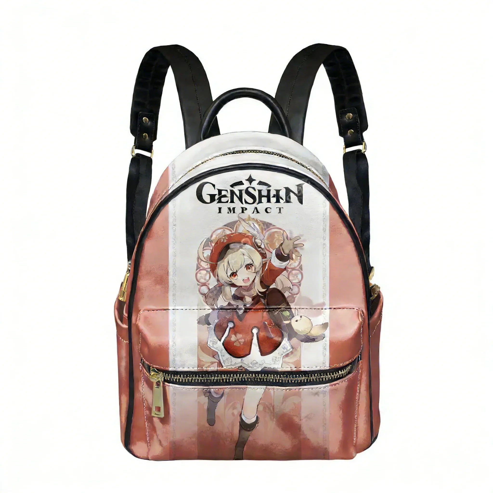 Genshin Klee Backpack Womens Mens Knapsack Custom Text Image Double Shoulder Bag Business Travel Bookbag Rucksack Gift Daypack