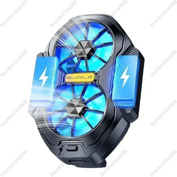FS01 dual fan mobile phone radiator air-cooled charging wireless radiator back clip double turbine cooling charging model.