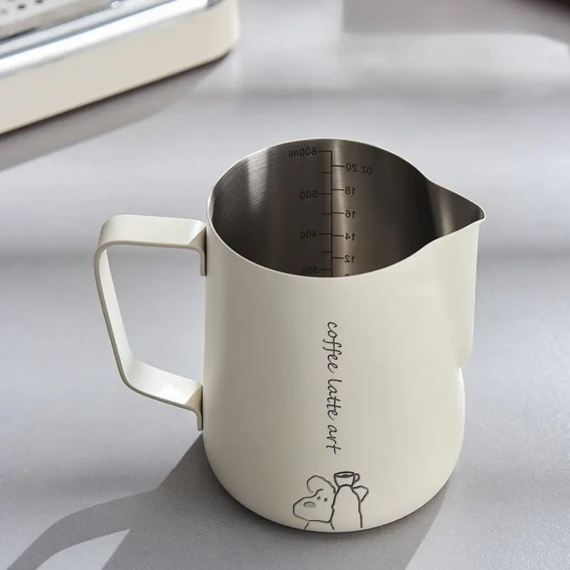 

Coffee Latter Cup Stainless Steel 304 Scale Large Capacity Thickened Professional Painted Lacquer Latter Cup