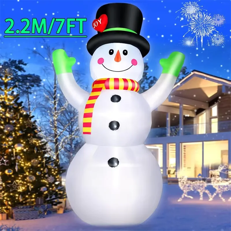 Christmas Inflatables Gingerbread Man with Gift Pack Outdoor Decorations Xmas Yard Decorations with LED Lights for Lawn view 6