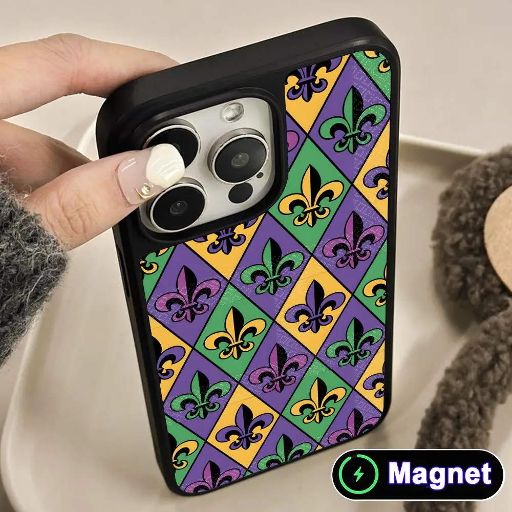 

Mardi Gras Carnival Phone Case for iPhone 17 16 15 14 13 12 11 Air Pro Max Plus Matte Surface Magsafe Cover