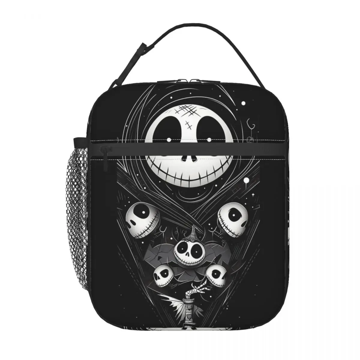 Custom Halloween The Nightmare Before Christmas Insulated Lunch Bag Picnic Jack Skellington Leakproof Cooler Thermal Bento Box