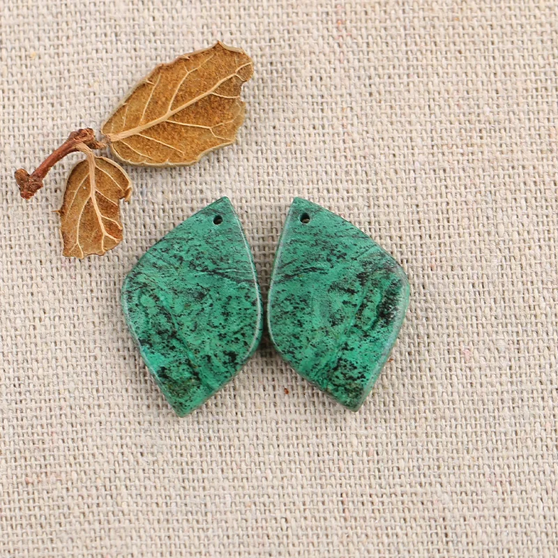 B&F Chrysocolla Earring Beads, handmade from natural stones, are ideal for jewelry making and part of jewelry - making supplies