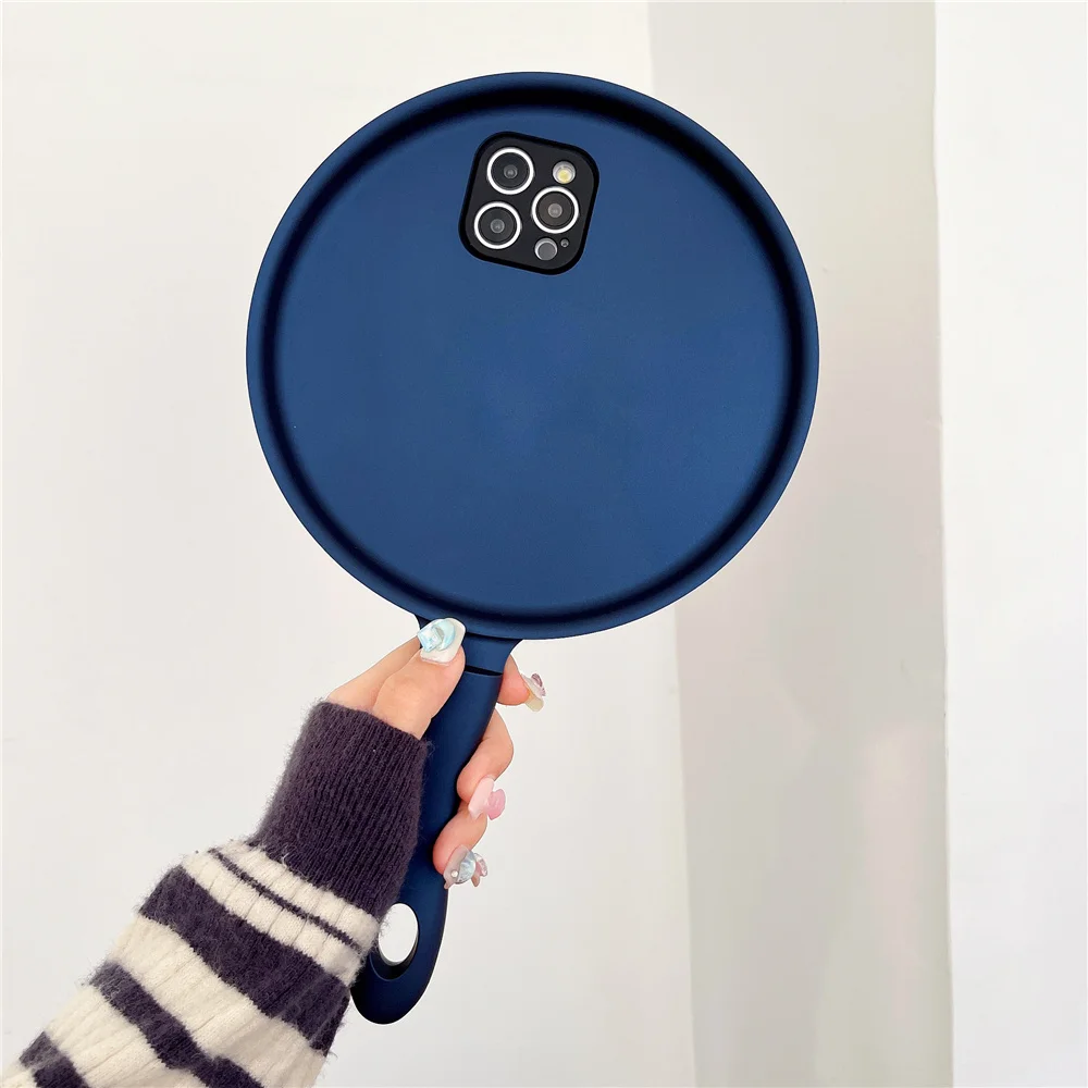 Funny 3D Frying Pan Case For iPhone 15 14 13 12 Pro Max 12 Mini 11 Pro SE 2020 10 X 7 8Plus XR XS Max Pot Back Phone Case Fundas