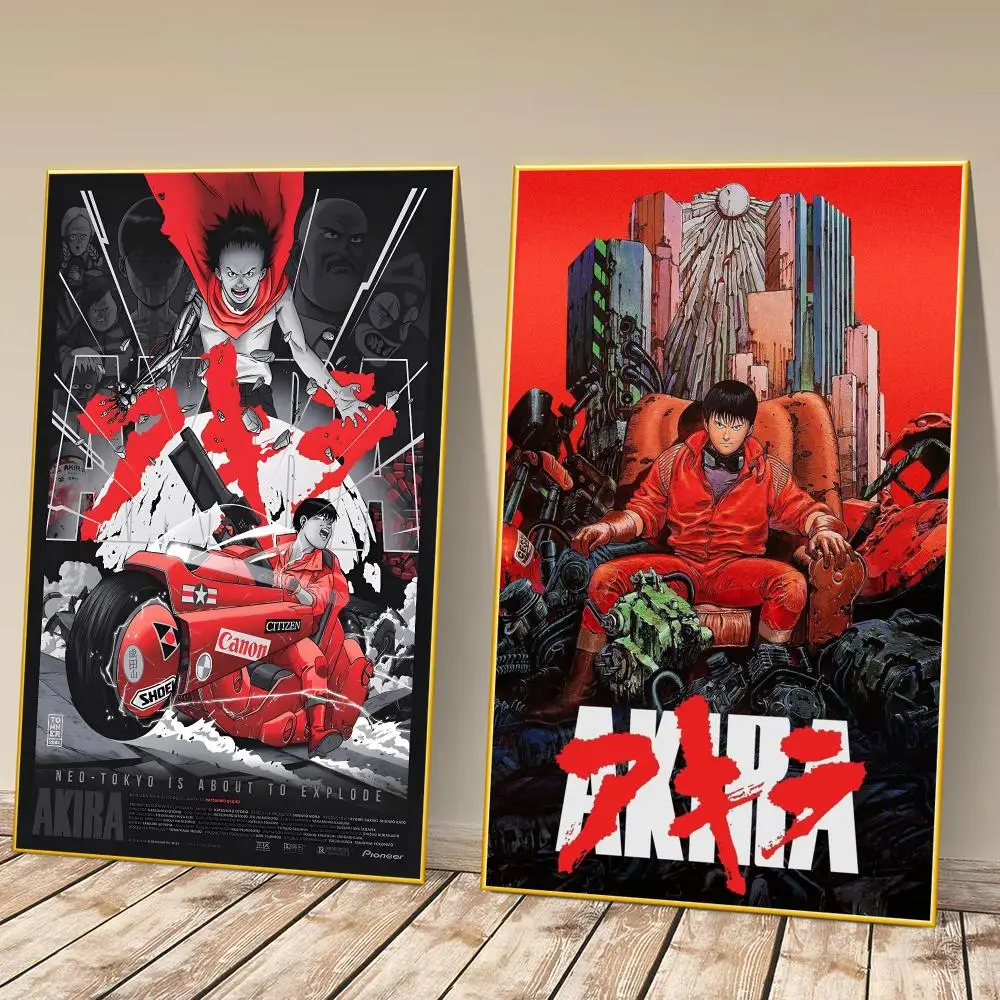 Classic jp Anime AKIRA Hot Poster HD Self‑Adhesive Art Print Home Wall Ornament for Clubs Cafe and Living Room Decoration