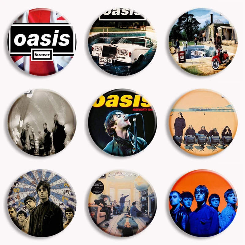 

Oasis Band Мягкая пуговица Булавка Горячая музыка Плакат Альбом Эстетическая брошь Значок Сумка Декор Аксессуары Вентиляторы Собрать подарки