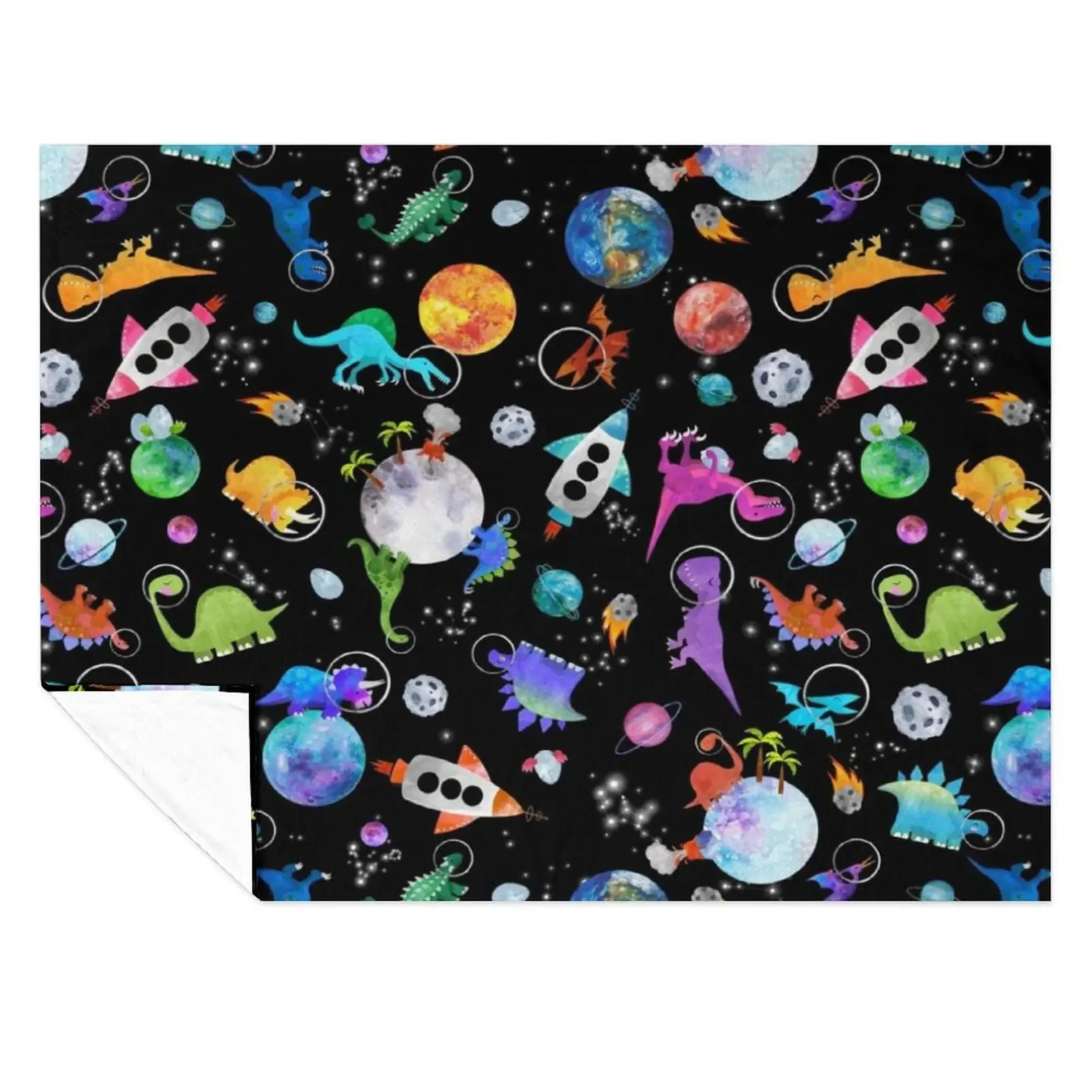 

Dinosaur Astronauts In Outer Space Throw Blanket Sofa Throw Soft Plaid Travel Baby Blankets