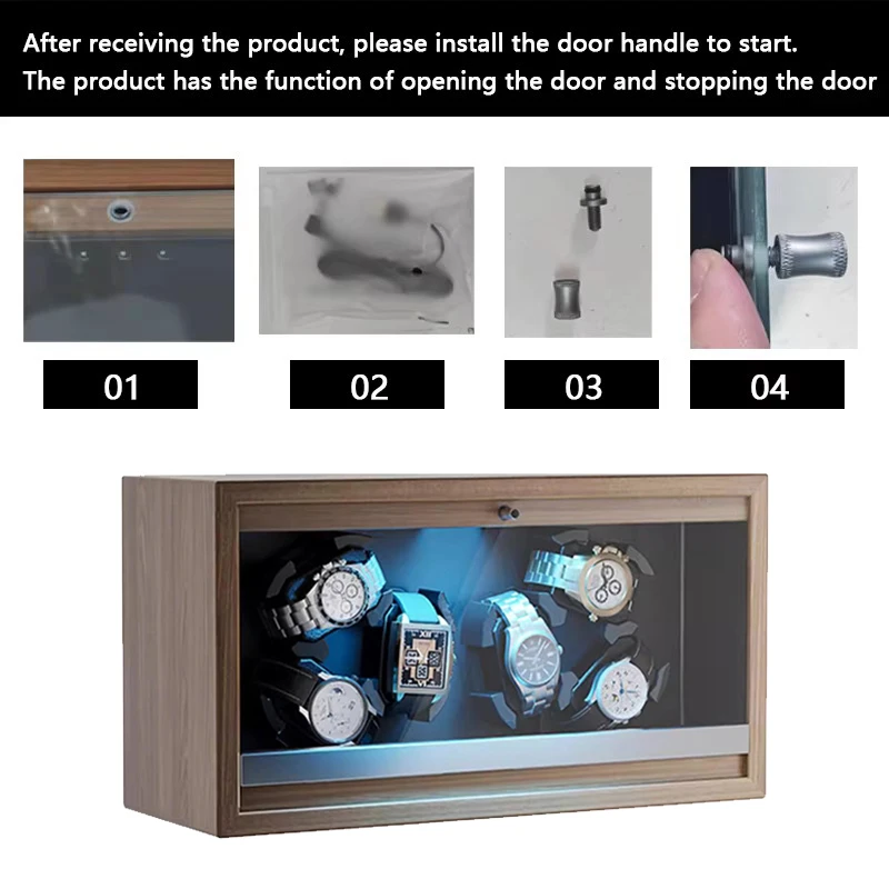 Brand New Wooden Watch Winder Automatic Glass Cover Mechanical Watches Rotator Case Winding Cabinet Storage Display Boxes