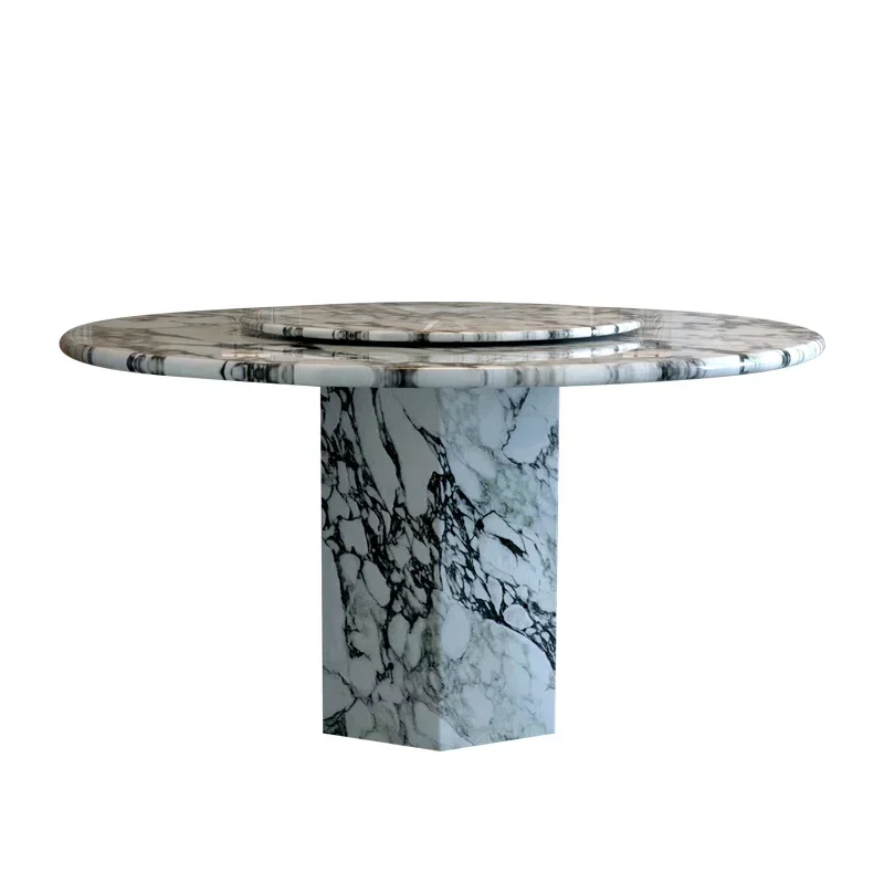 

LJYFG52Round marble dining table household small apartment French retro light luxury modern simple table