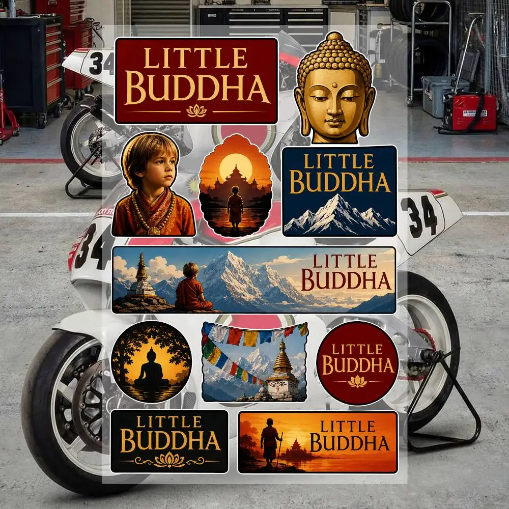 L-ittL-e Buddha Ästhetische Graffiti Wasserfeste PVC-Aufkleber für Auto Motorrad Skateboard Helm Notizbuch