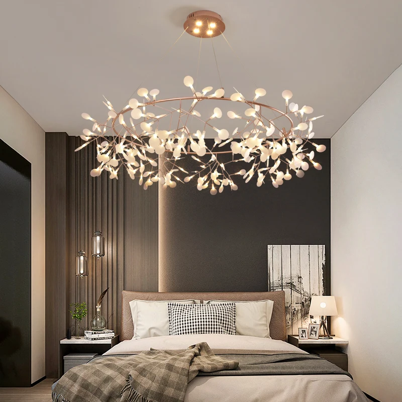 Nordic style living room lamp postmodern simple bedroom Lamp Art restaurant chandelier creative personality firefly hanging