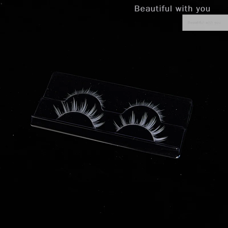 New2 أزواج من الرموش الصناعية البيضاء العلوية والسفلية أدوات تمديد الرموش الناعمة #6