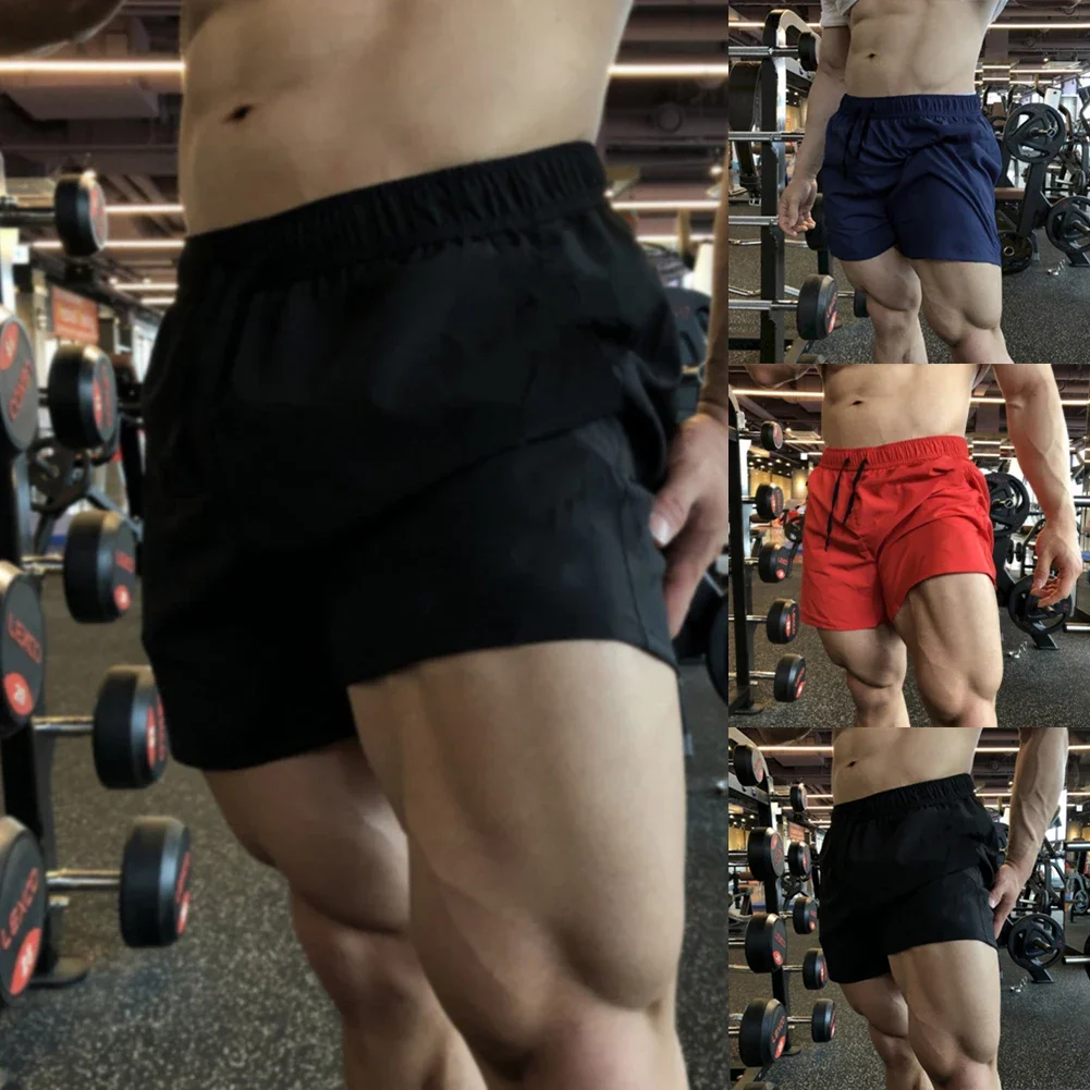 Pantalones cortos transpirables para hombre, Boxers de pierna larga con cordón y bolsillo para correr al aire libre, Boxers con absorción de humedad