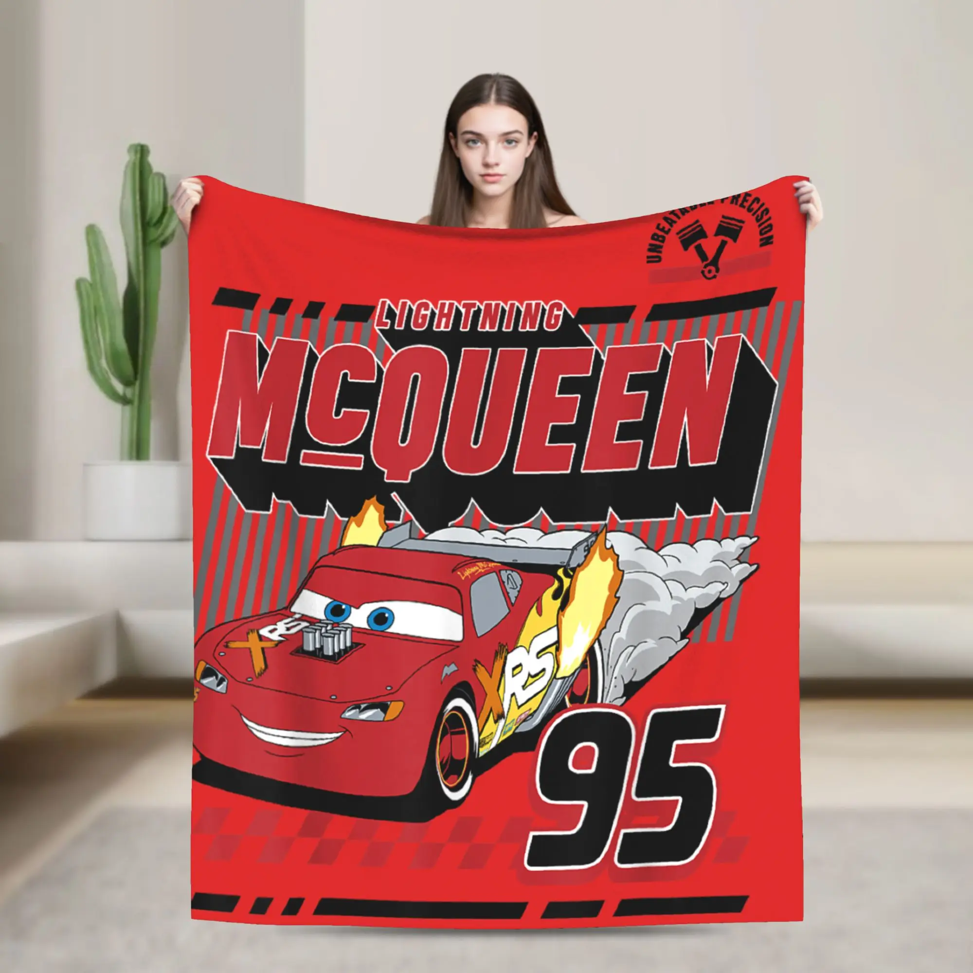 

Фланелевое одеяло с плакатом Cars Lightning McQueen в стиле ретро 95, мягкое прочное одеяло для улицы, новинка, покрывало для дивана-кровати