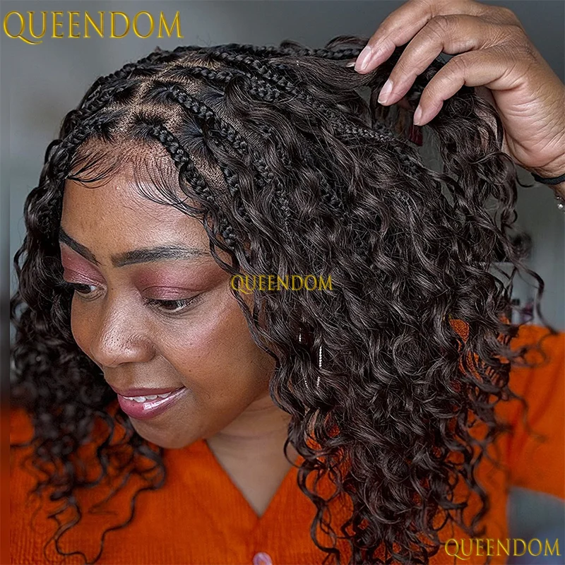 

12Inch Full Lace Hair Wigs Lace Front Wigs for Women Goddess Box Braids Wig Synthetic High Density Lace Wig On Sale
