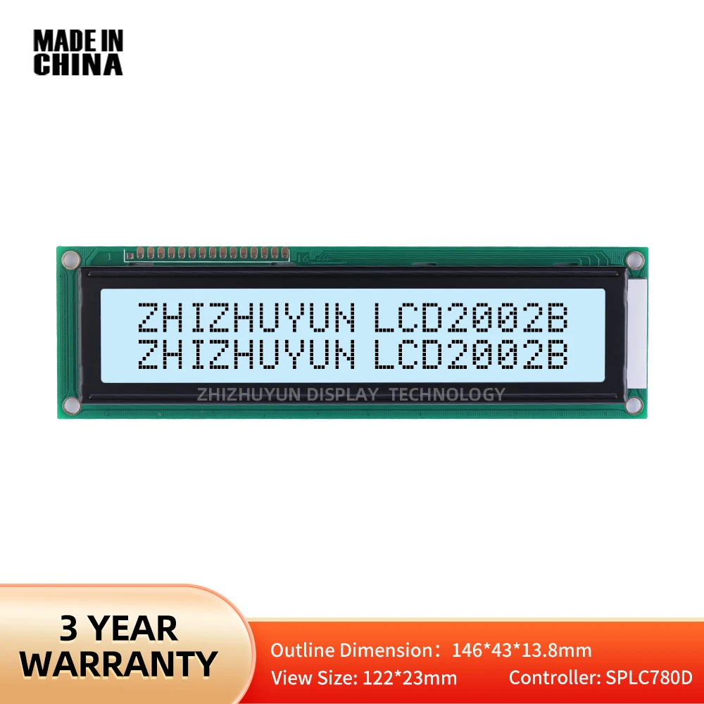 2002B duży ekran znaków moduł punktowy ekran LCD Grey Film czarne znaki angielska japońska czcionka z podświetleniem napięcia 5V