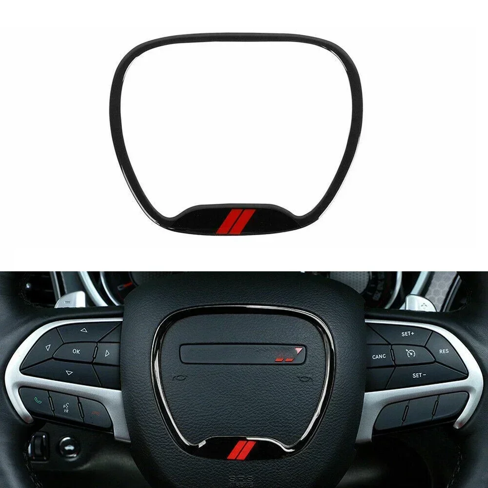 Steering Wheel Trim Cover For Dodge For Challenger Charger 2015+ For Durango Steering Wheel Central Ring Trim Car Accessories