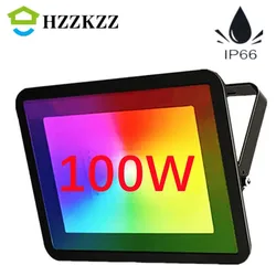 30W 50W 100W RGB Floodlight TUYA Smart APP WIFI Voice Control IP66 3000-6500K AC220V for Garden Party Outdoor Lighting Spotlight
