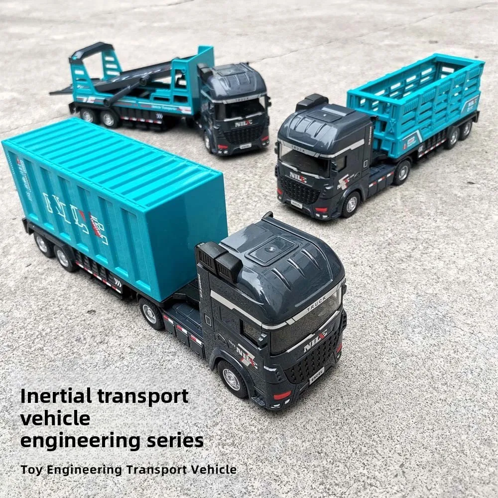 Schaal 1:64 Legering Trailer Model Diecast Metaal Transportvoertuig Hek Auto Speelgoed Beweegbare Gezamenlijke Wrijving Power Model Voertuigen